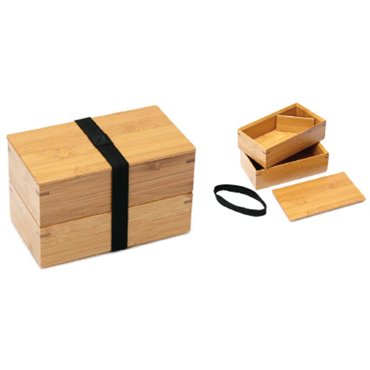 Wide Bamboo Lunch Box 2-Tier