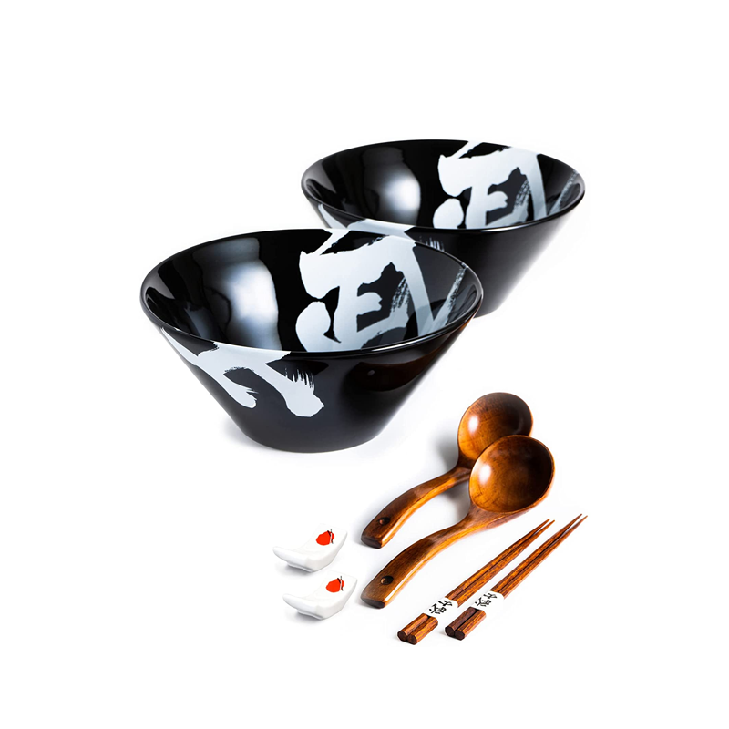 Japanese Calligraphy Bowl Set (Black)