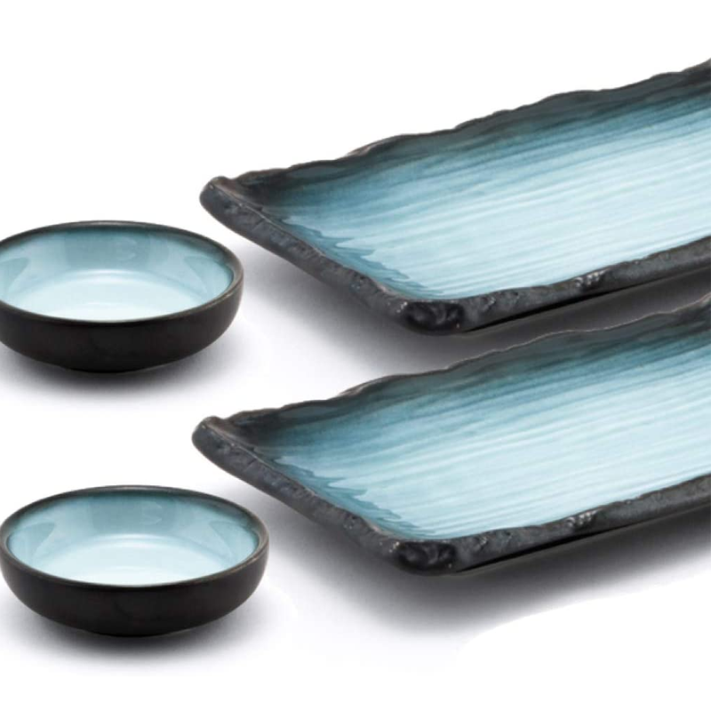 Japanese Style Sushi Plate Set (Blue)