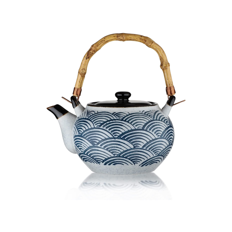 Japanese Rattan Teapot (Blue)