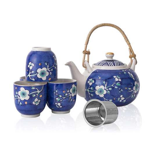 Blue Ceramic Teatime Set