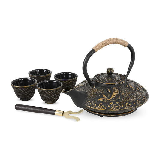 Koi Cast Iron Teapot Set